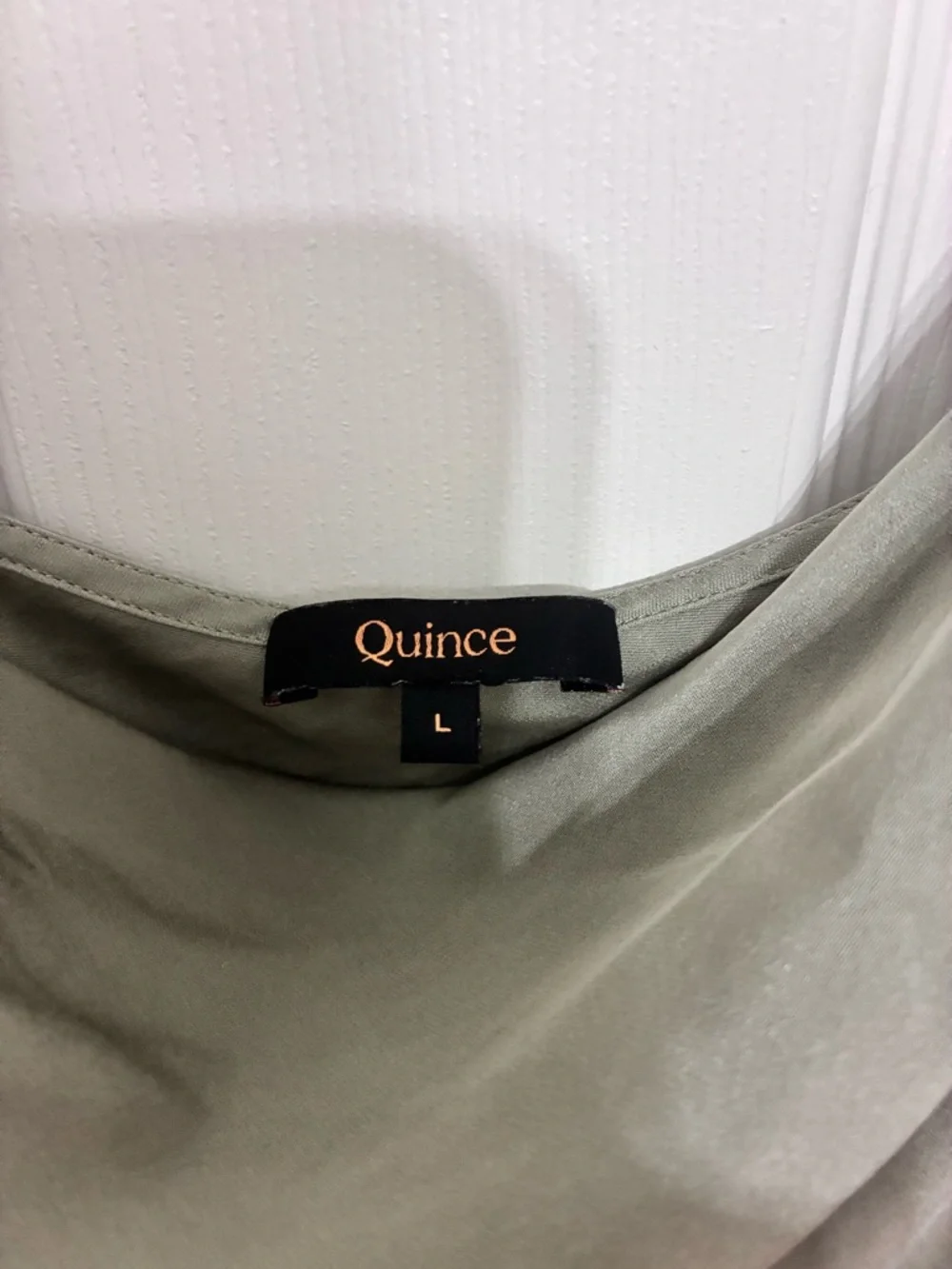 Quince sage colored cowl neck stretchy silk camisole - size large - Picture 2 of 5